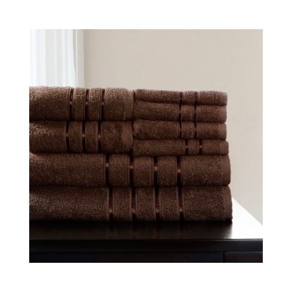 Hastings Home Hastings Home 8 Piece 100 Percent Cotton Plush Bath Towel Set Choc 181608FEE - main
